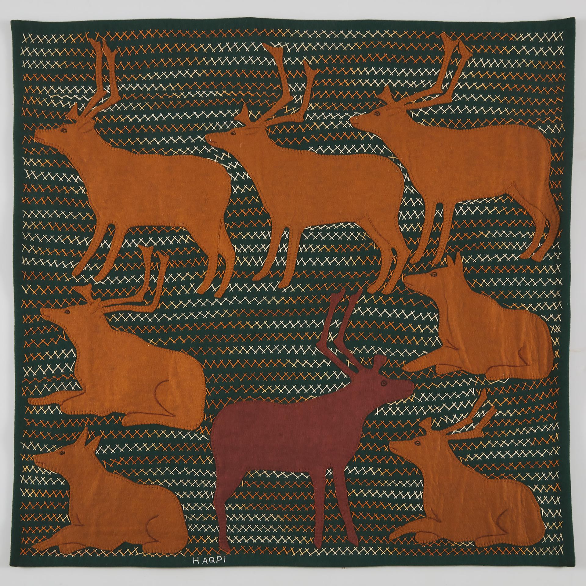 May Kenalik Haqpi (1941) - Untitled (Herd Of Caribou), 1989