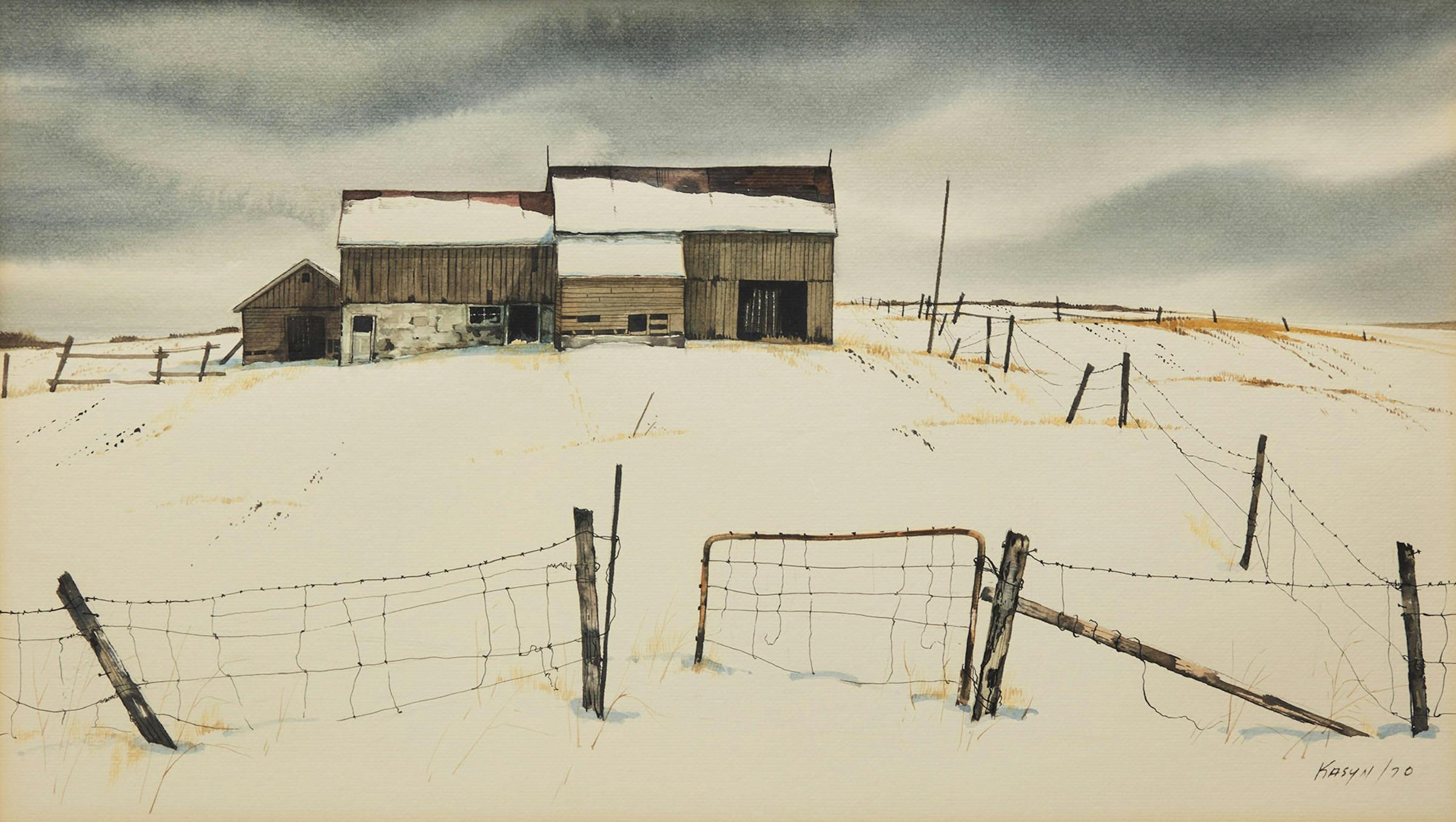 John Kasyn (1926-2008) - Farm Near Lake Scugog