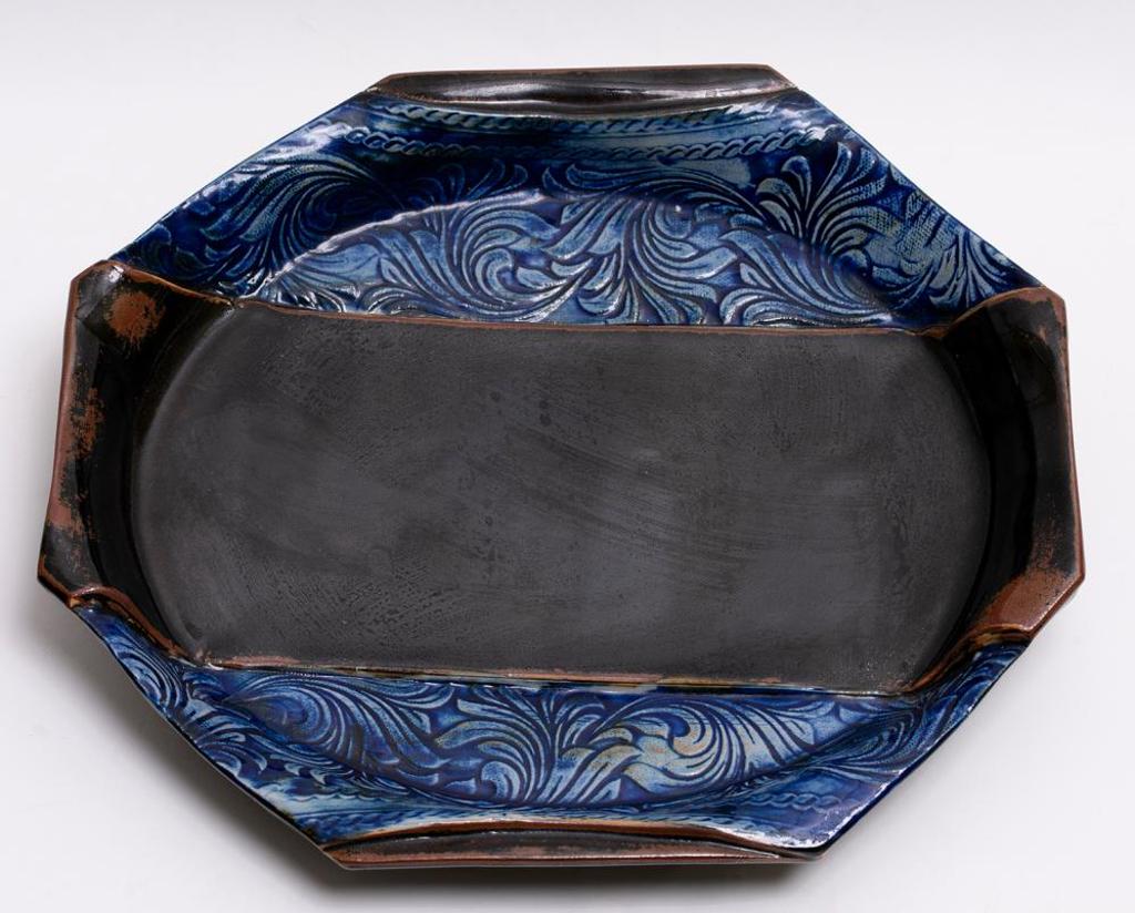 Charley Farrero (1946) - Blue and Brown Slab Plate