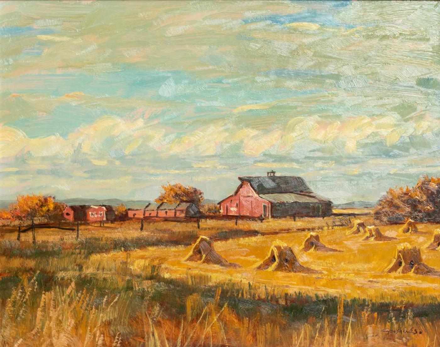 Mannie Gonsalves (1926-2012) - Barn, Black Diamond