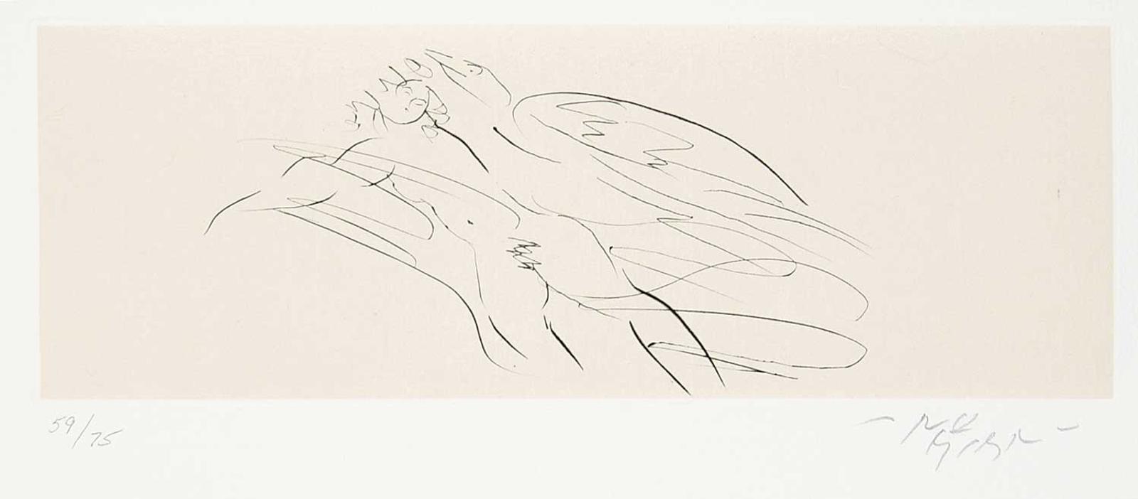 Reuben Nakian - Untitled - Leda [leaning left] and the Swan  #59/75
