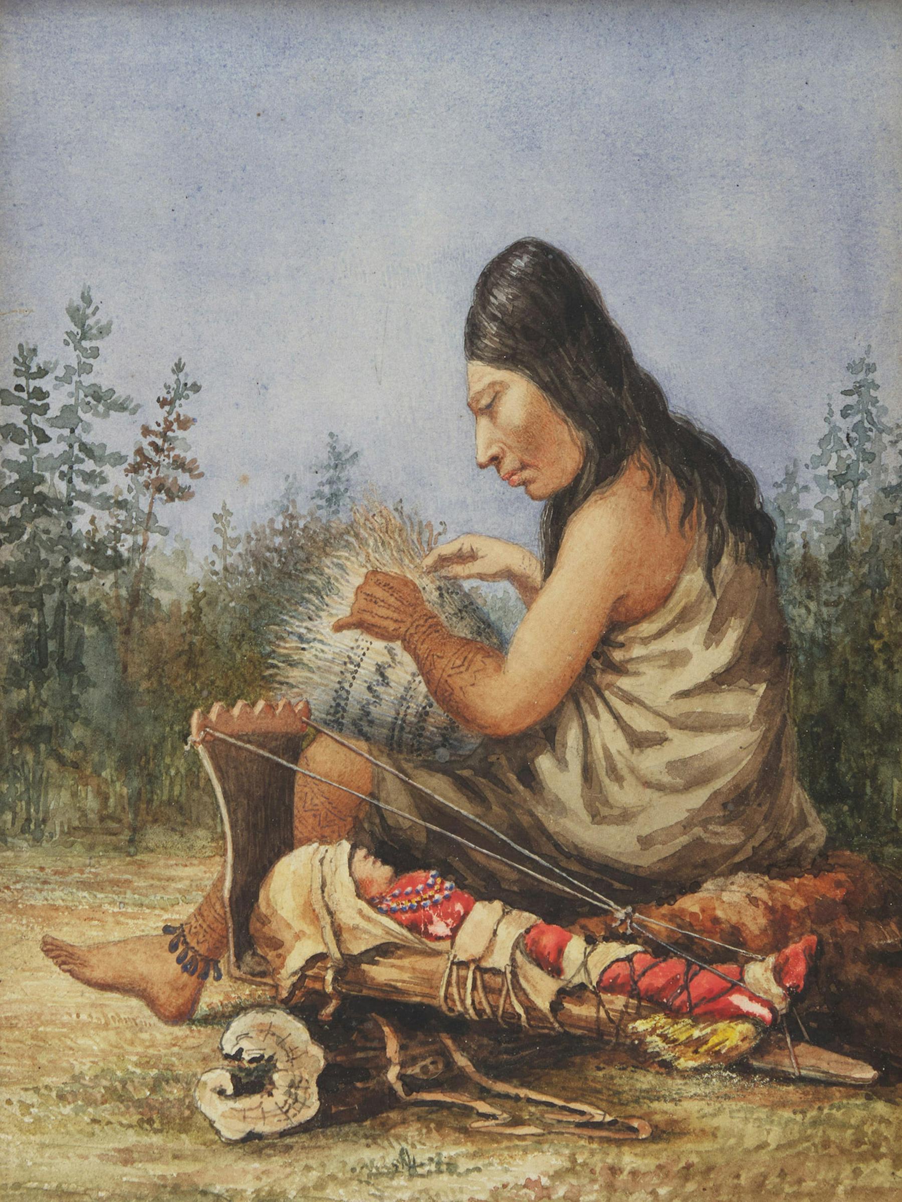Sir Daniel Wilson (1816) - Caw-we-cham, a Cowlitz Woman and Child