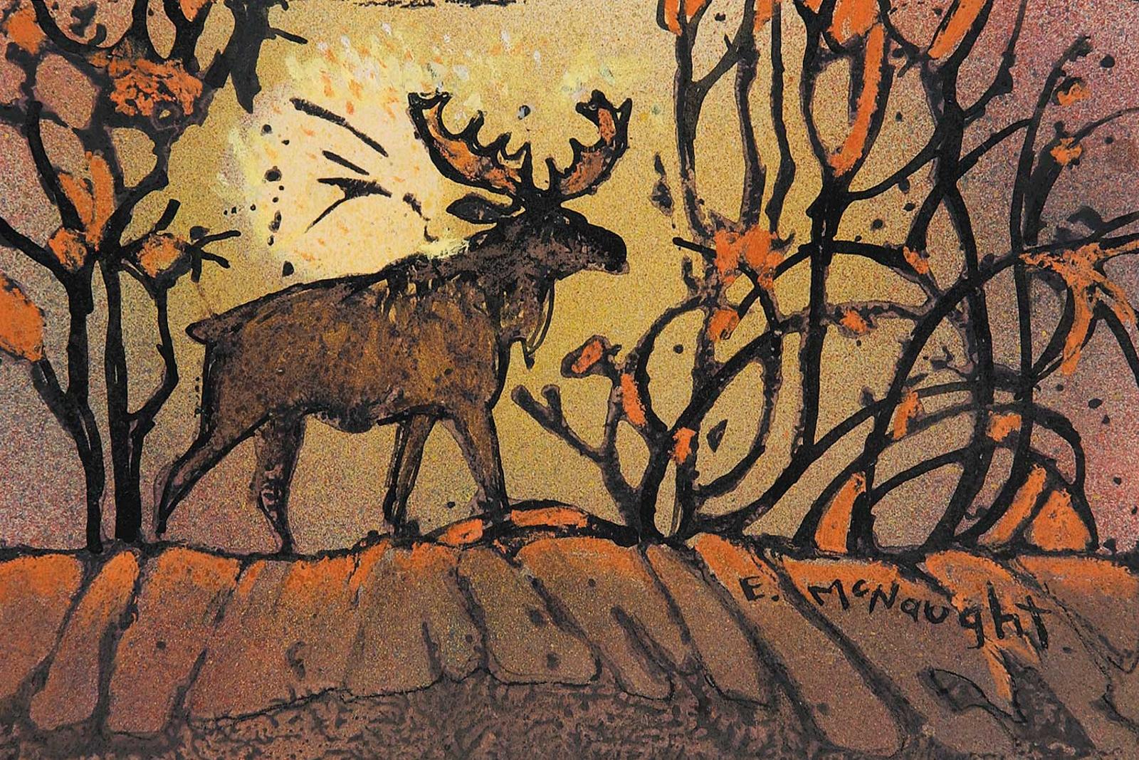 Euphemia (Betty) McNaught (1902-2002) - Untitled - Moose in the Forest