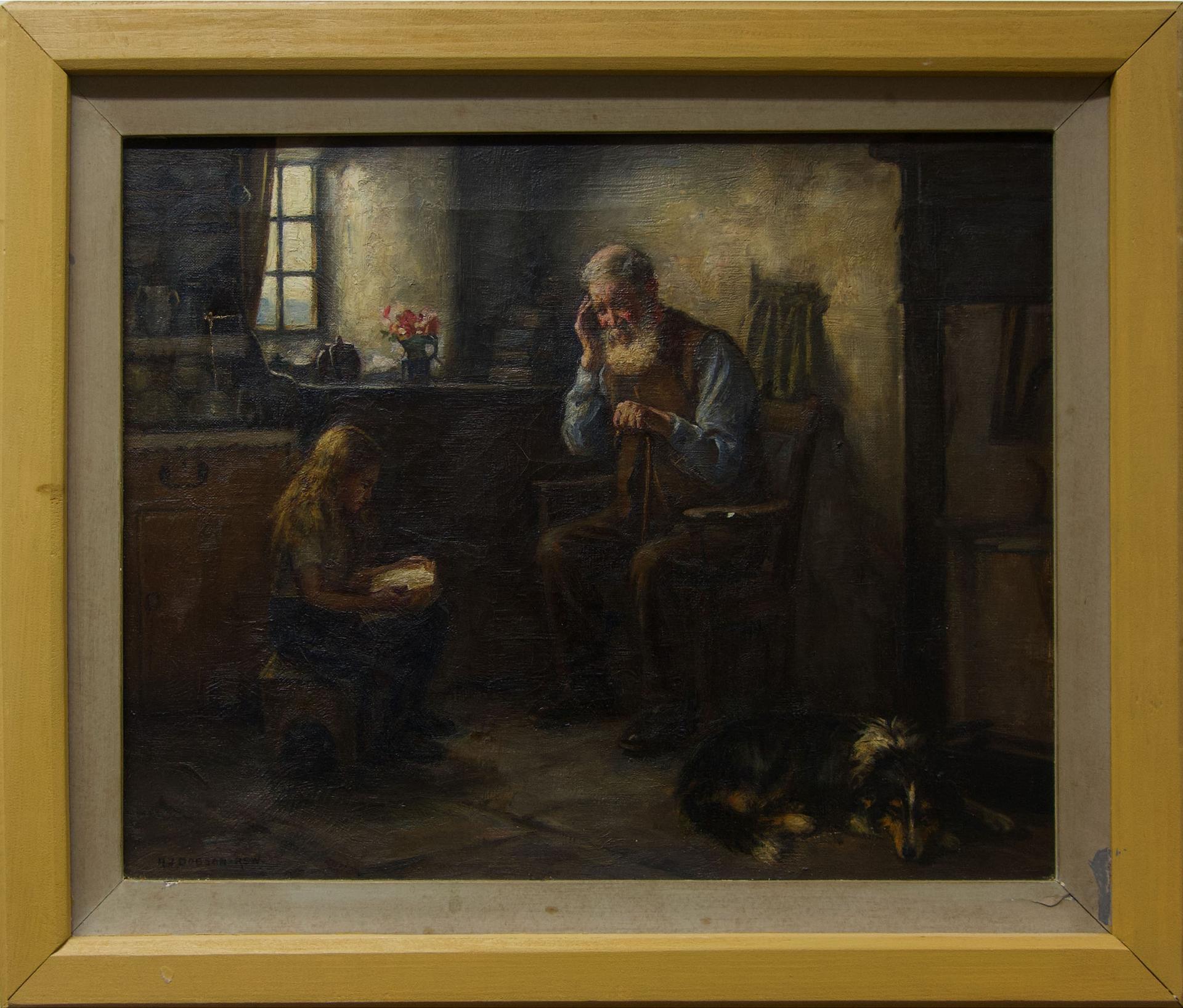 Henry John Dobson (1858-1928) - Untitled (Reading To Grandpa)