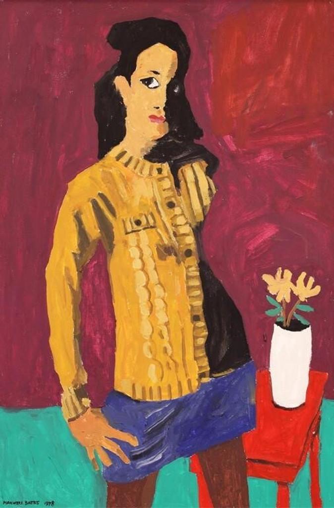 Maxwell Bennett Bates (1906-1980) - Girl With Red Table; 1978