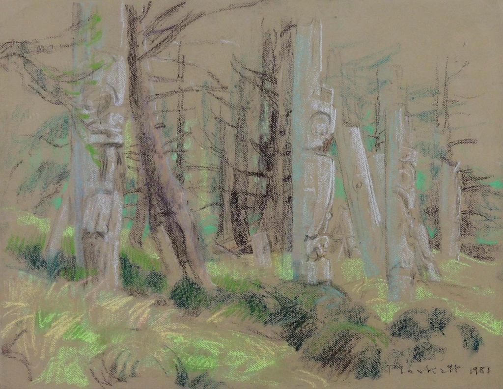 Joseph (Joe) Francis Plaskett (1918-2014) - Forest And Poles (Haida Gwaii); 1981