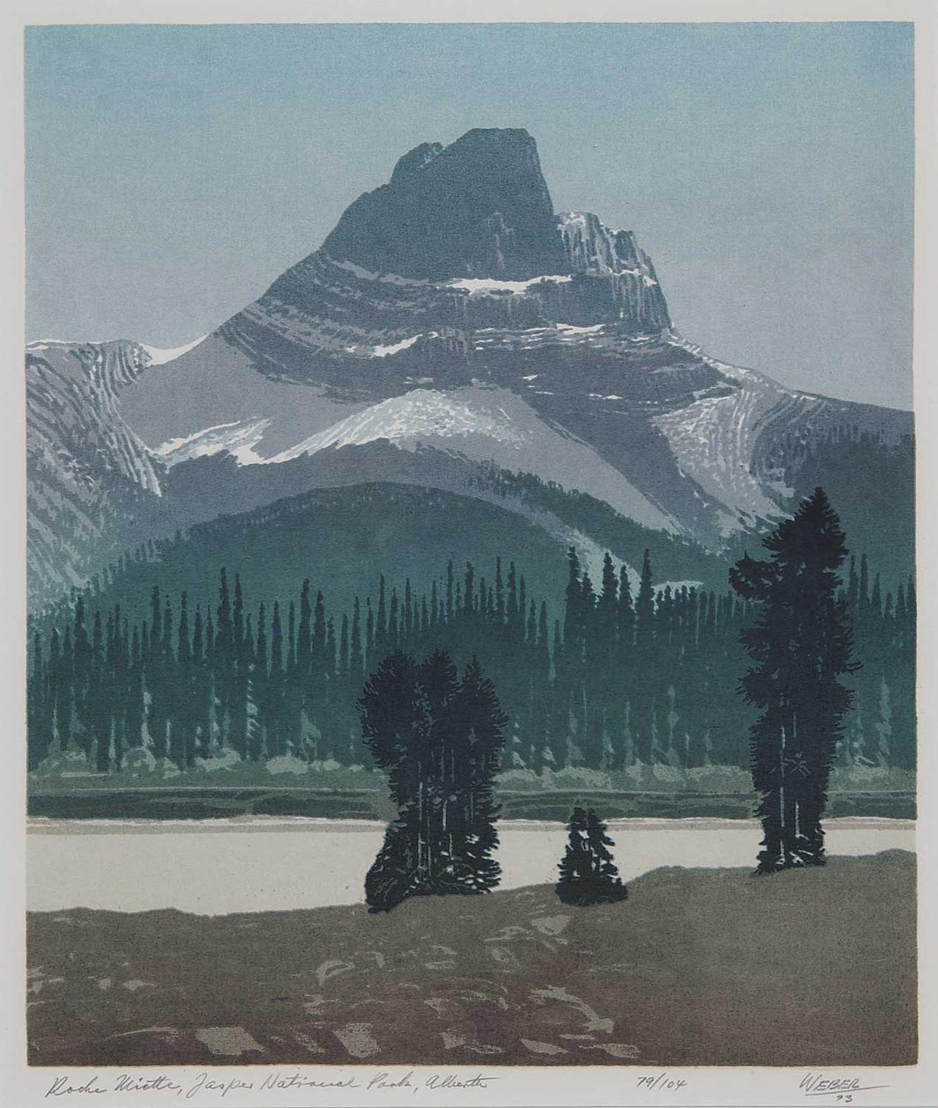 George Weber (1907-2002) - Roche Miette, Jasper National Park, Alberta  #79/104