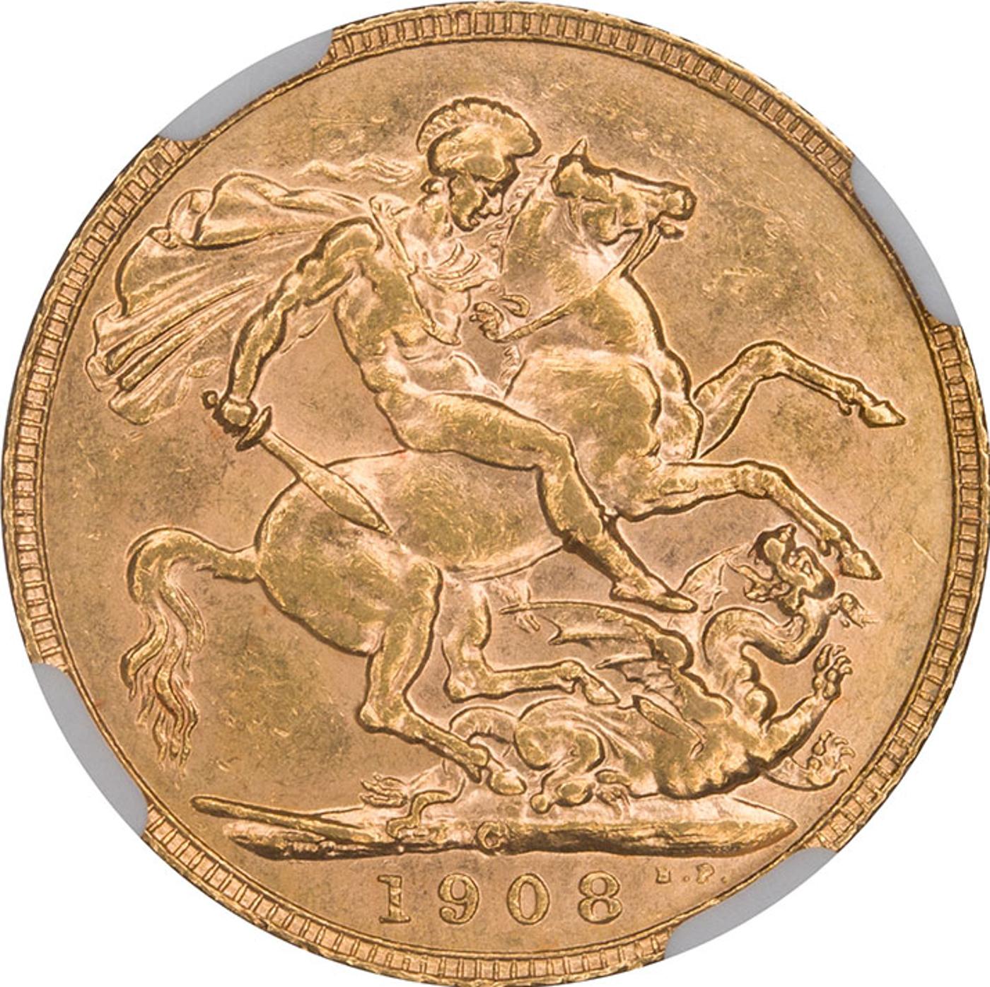 Canada - Edward VII Specimen Gold Sovereign 1908C, Ottawa Mint, NGC SP55