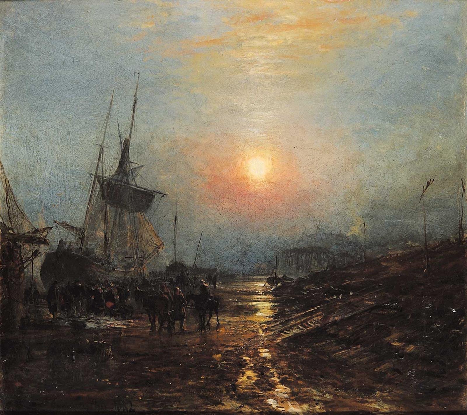 Samuel Bough (1822-1878) - Ankerstrom, on the Zuyder Zee