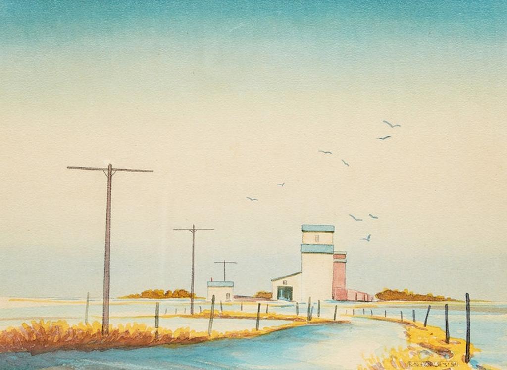 Robert Newton Hurley (1894-1980) - Landscape with Grain Elevator