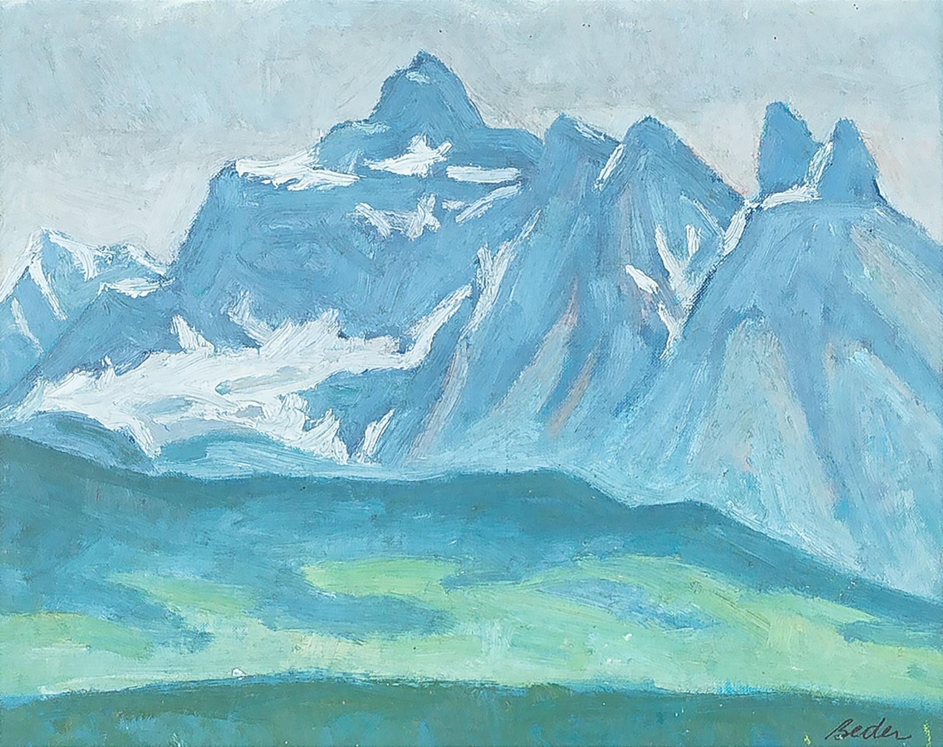 Jack Beder (1910-1987) - Peaks In The Haze (Jasper National Park), 1970