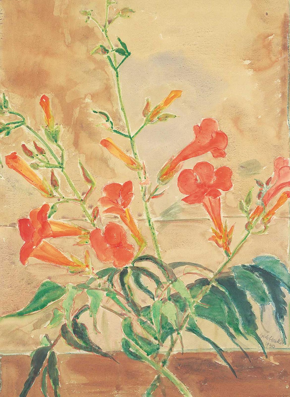 Erich Heckel (1883-1970) - Untitled - Orange Flowers