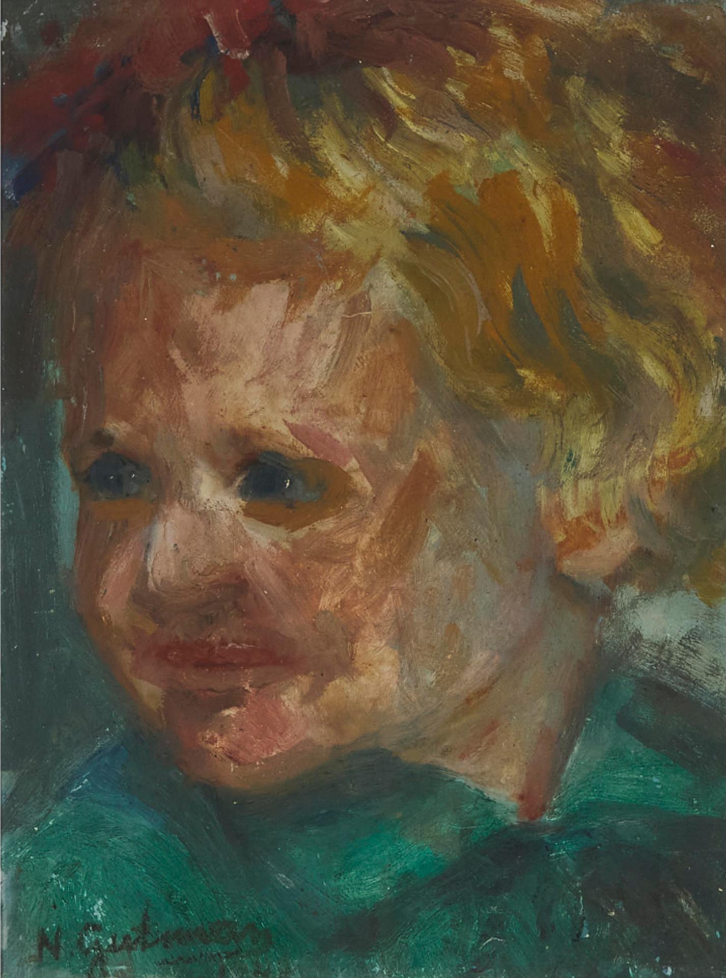 Nachum Gutman (1898-1980) - Child With Blonde Hair, 1948