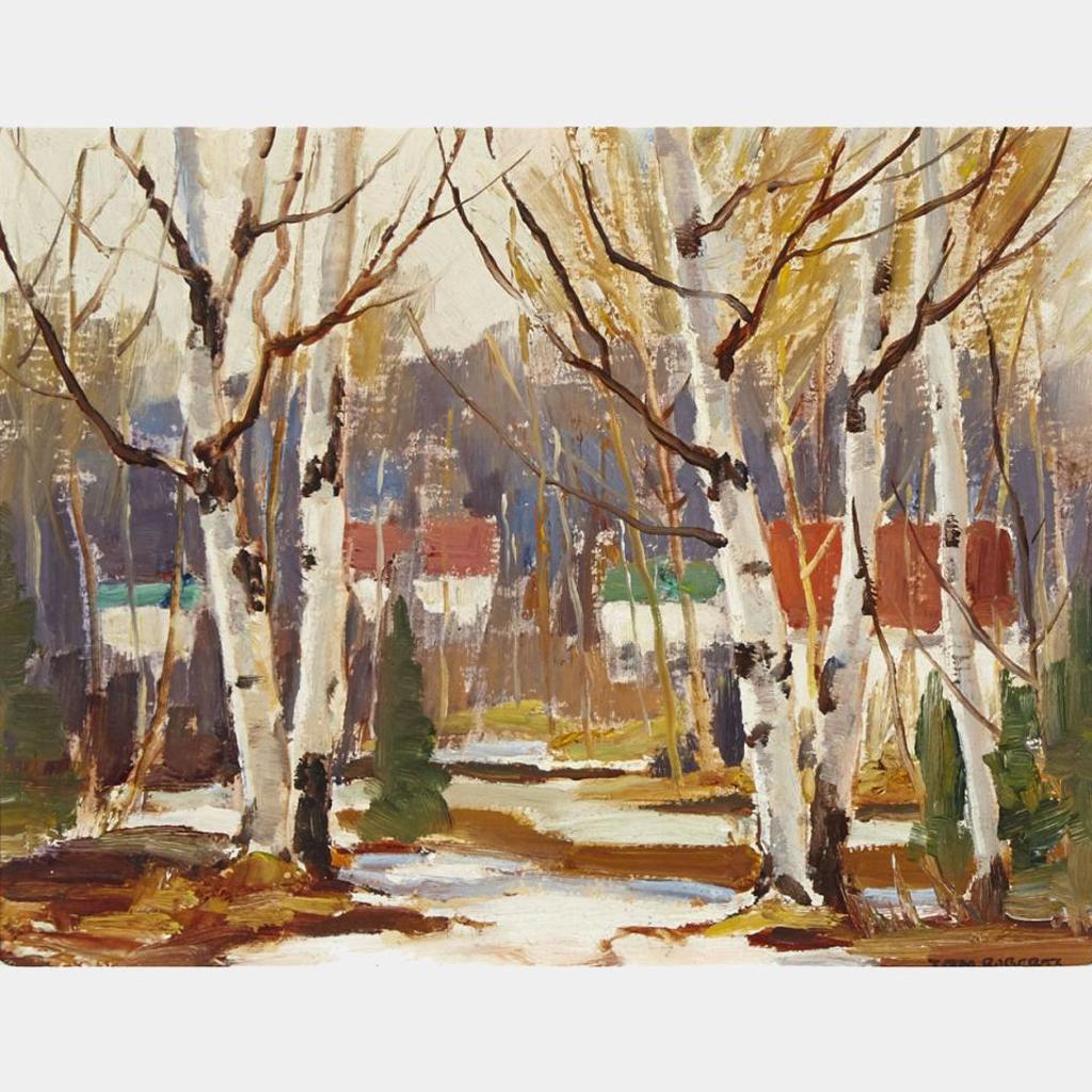 Thomas Keith (Tom) Roberts (1909-1998) - Rooftops Through Birch Trees