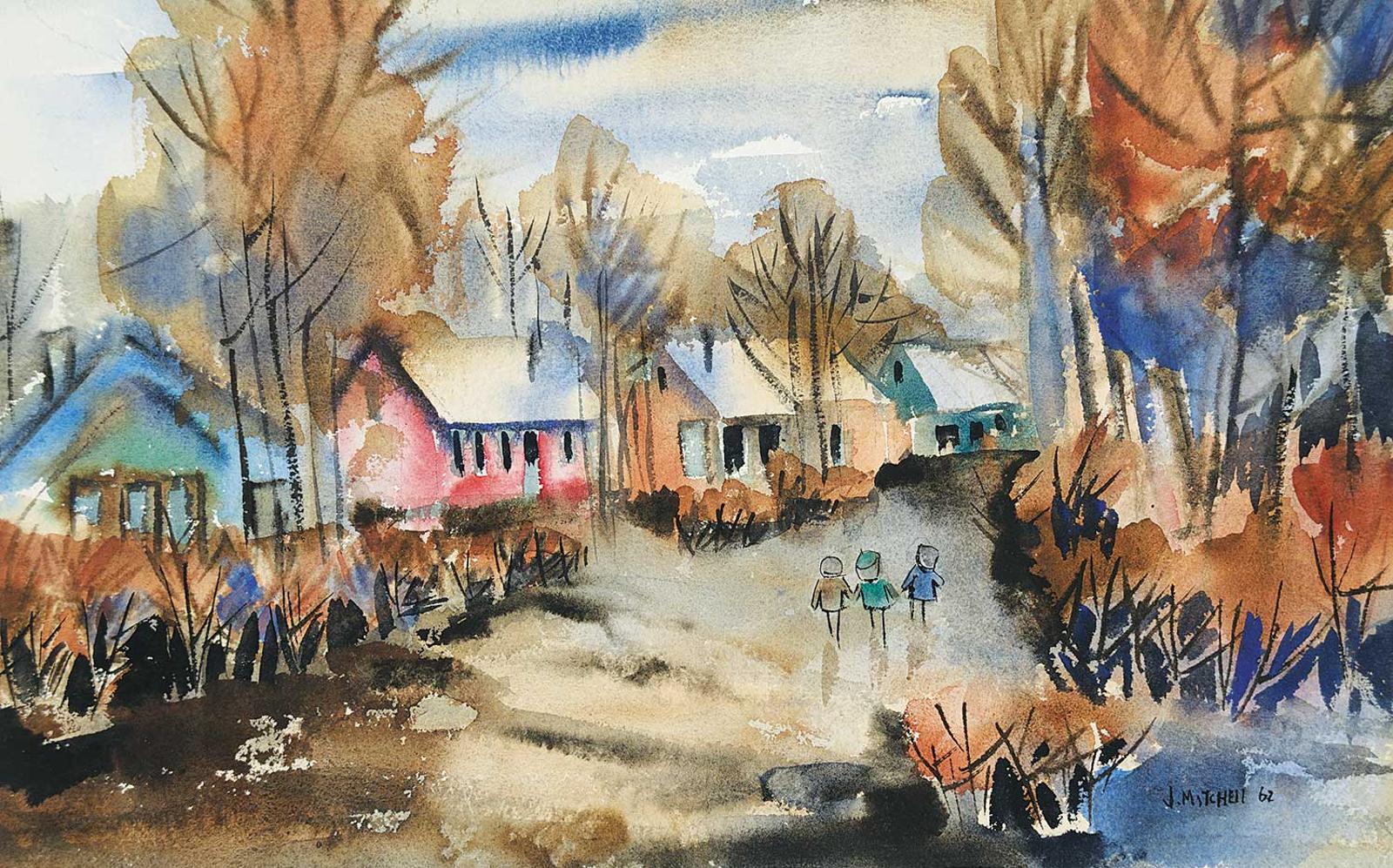 Janet Mitchell (1915-1998) - Untitled - First Day of School