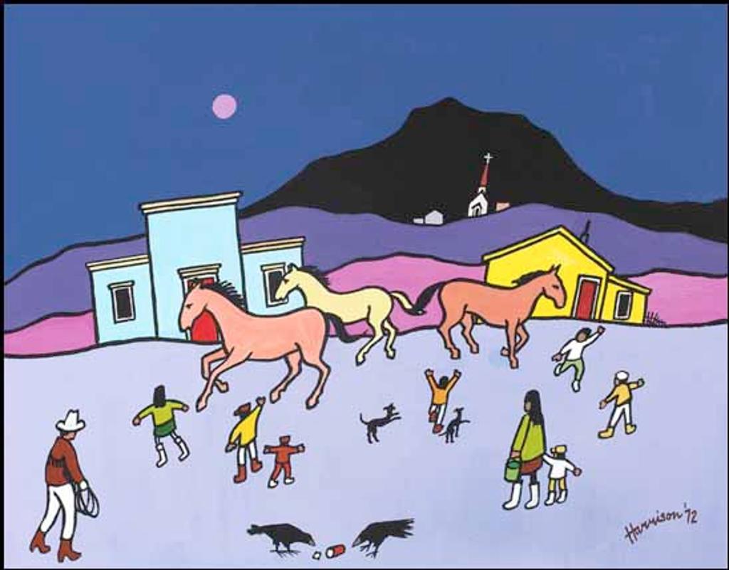 Ted Harrison (1926-2015) - The Horses of Carcross