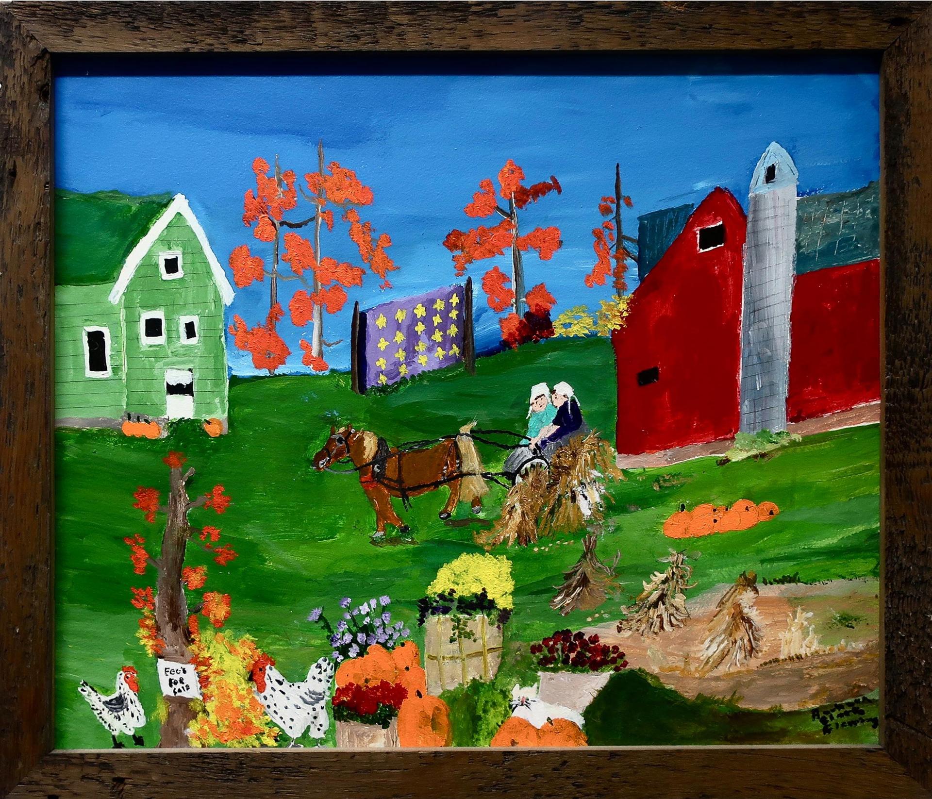 Barbara Clark Fleming (1939) - Fall Harvest On Amish Farm