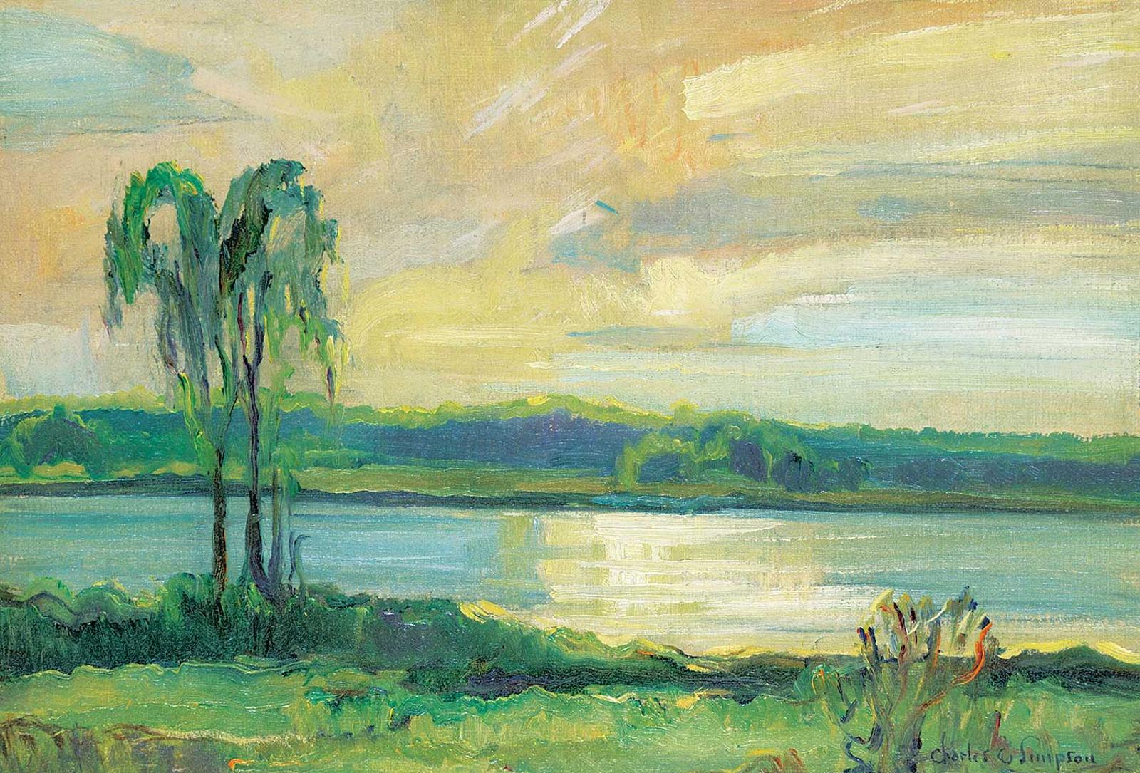 Charles Walter Simpson (1878-1942) - Untitled - Sunset at the Lake