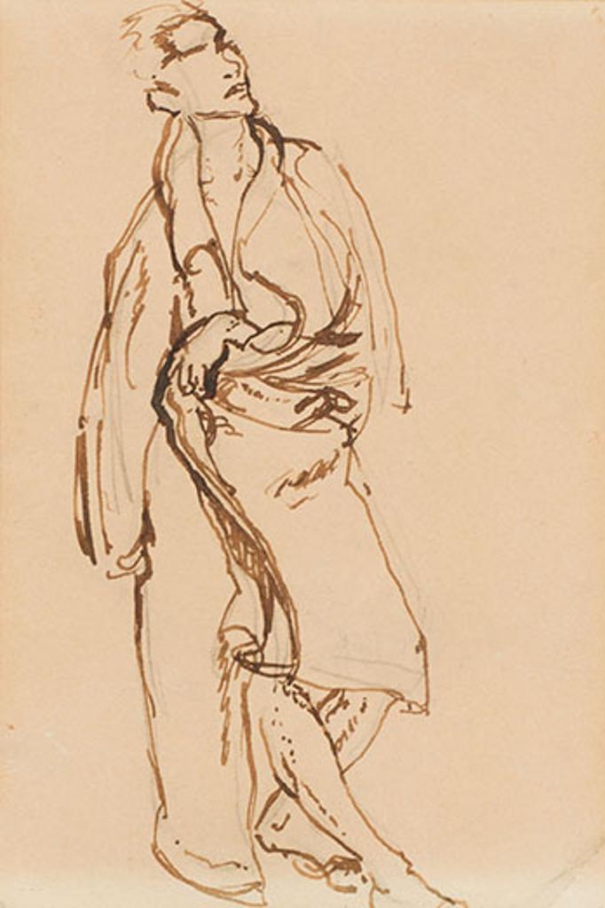 Frederick Horseman Varley (1881-1969) - Male Figure / Detail Study (verso)