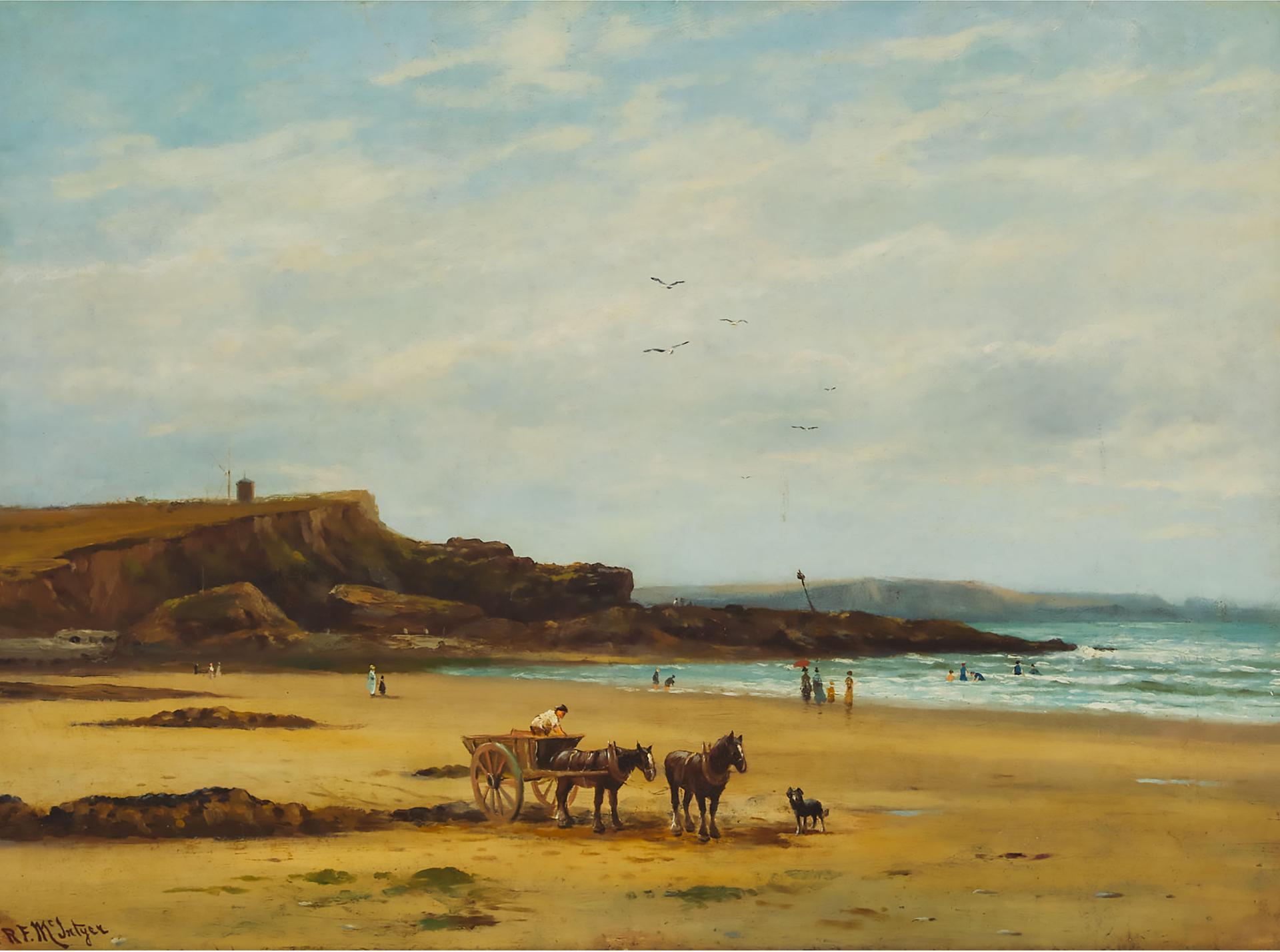 Robert Finlay McIntyre (1846-1906) - Horse And Cart By The Shore