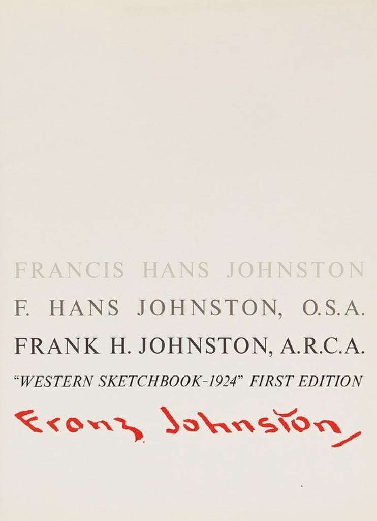 Frank (Franz) Hans Johnston (1888-1949) - Western Sketchbook - 1924