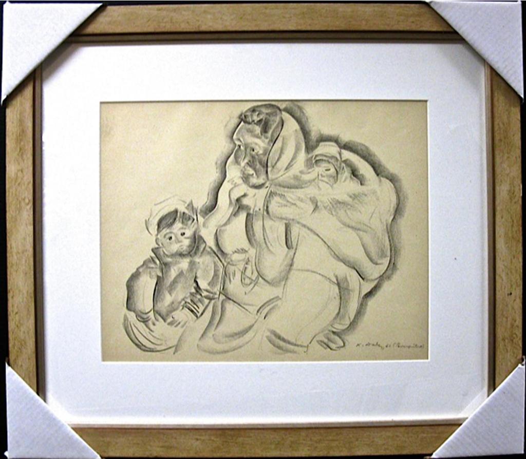 Kathleen Frances Daly (1898-1994) - Inuit Mother With Children