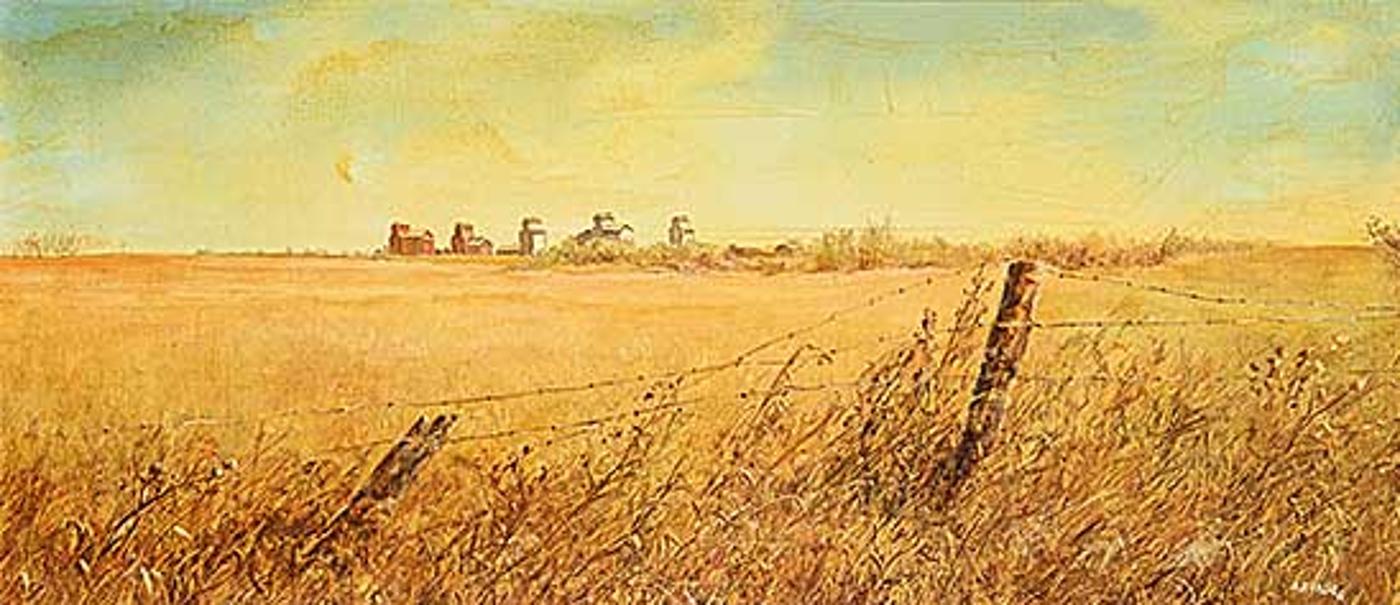 Armand Frederick Vallee (1921-2009) - Untitled - Elevators on the Prairies