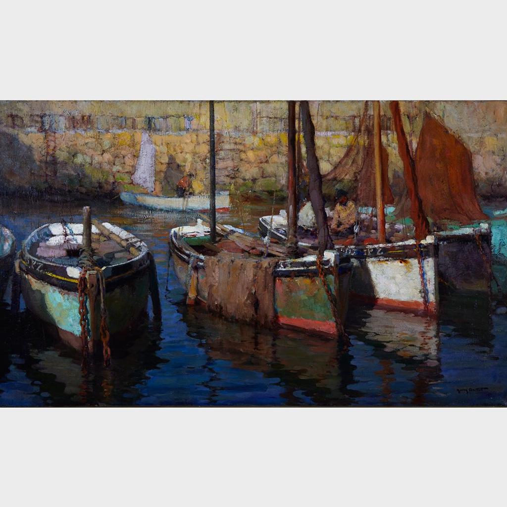 Harry Britton (1878-1958) - Boats At Anchor
