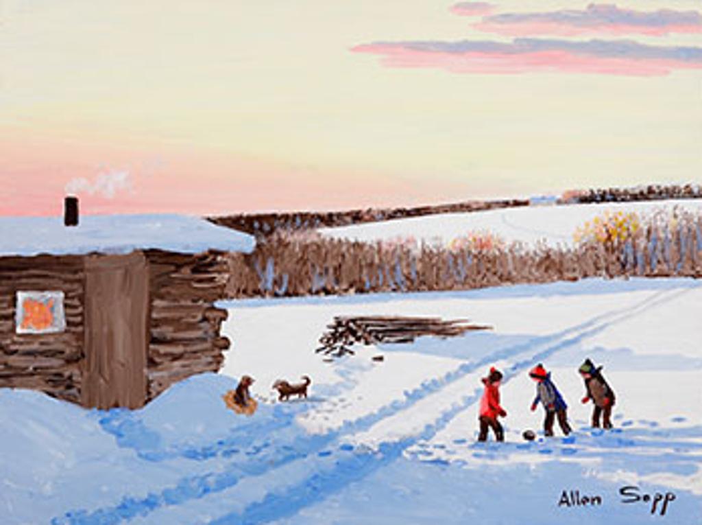 Allen Fredrick Sapp (1929-2015) - Winter Cabin