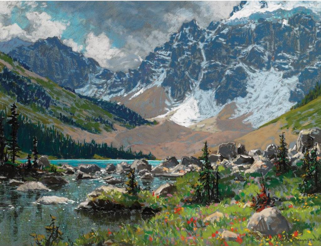 Horace Champagne (1937) - Rolling, Blowing Clouds Over Constelation Lake, Banff Nat. Pk., Alberta