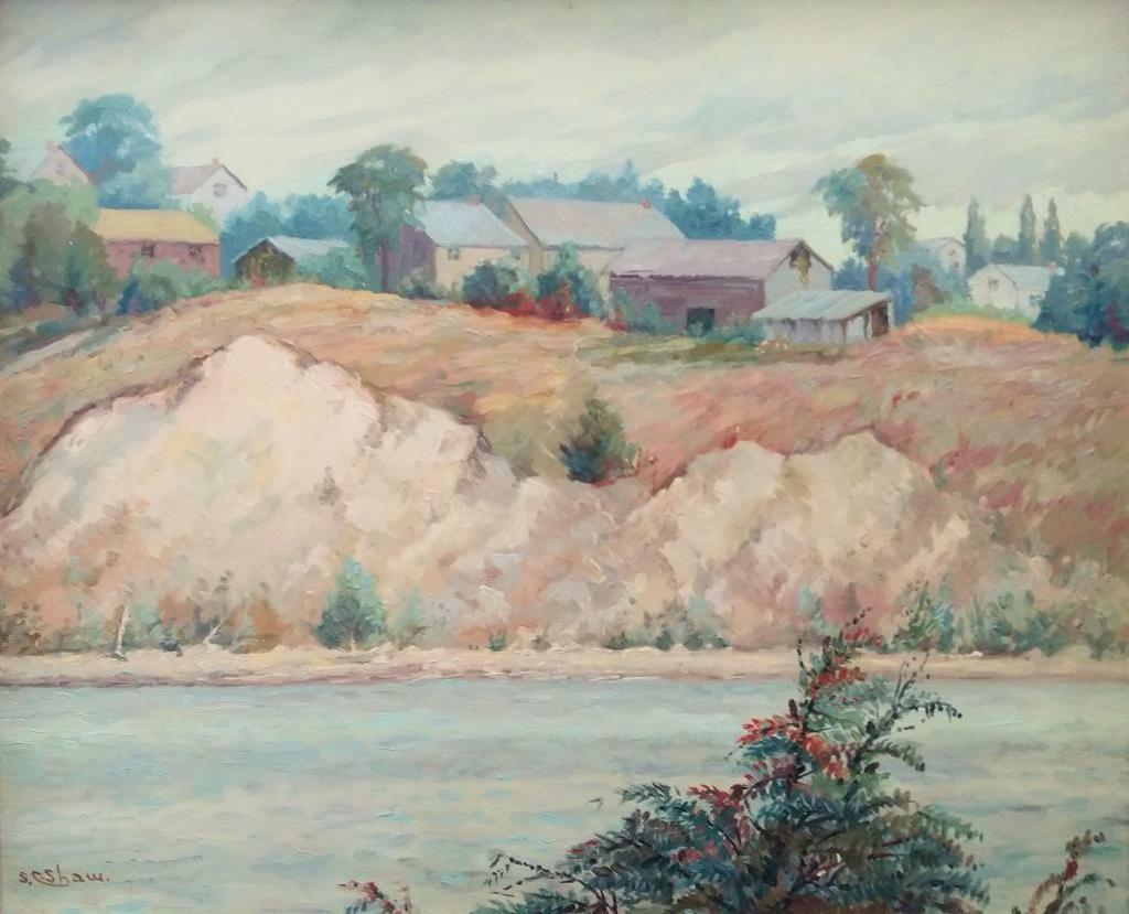Stuart Clifford Shaw (1896-1970) - Village on Rivers Edge