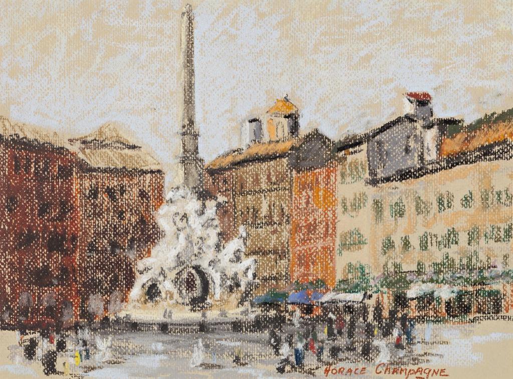 Horace Champagne (1937) - Piazza Navona, Italy