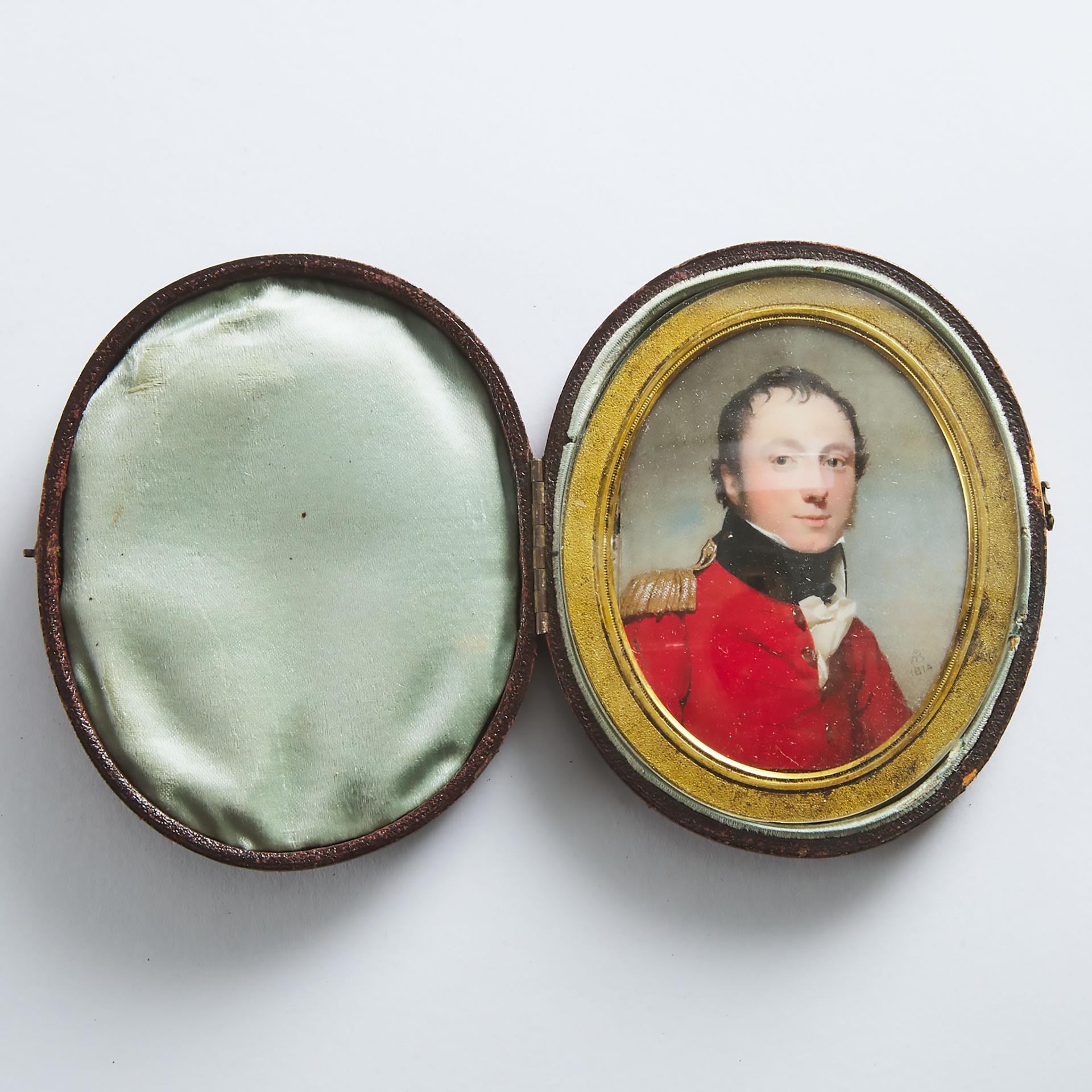 Andrew Robertson - Portrait Miniature Of An Officer, 1814