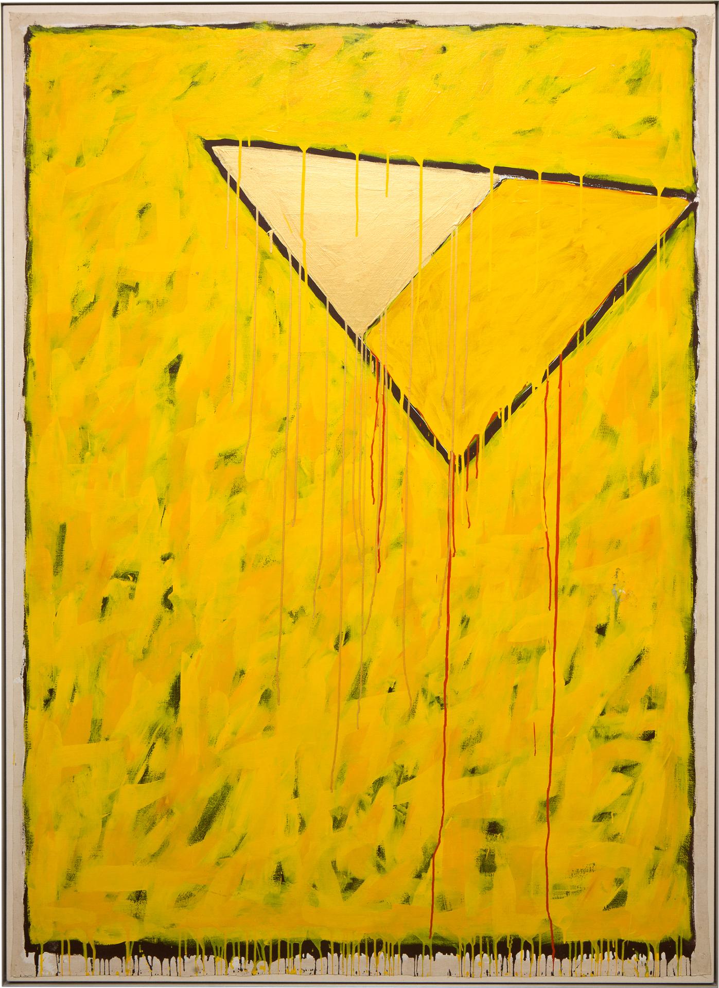 Serge Lemoyne (1941-1998) - Triangle jaune, or, jaune