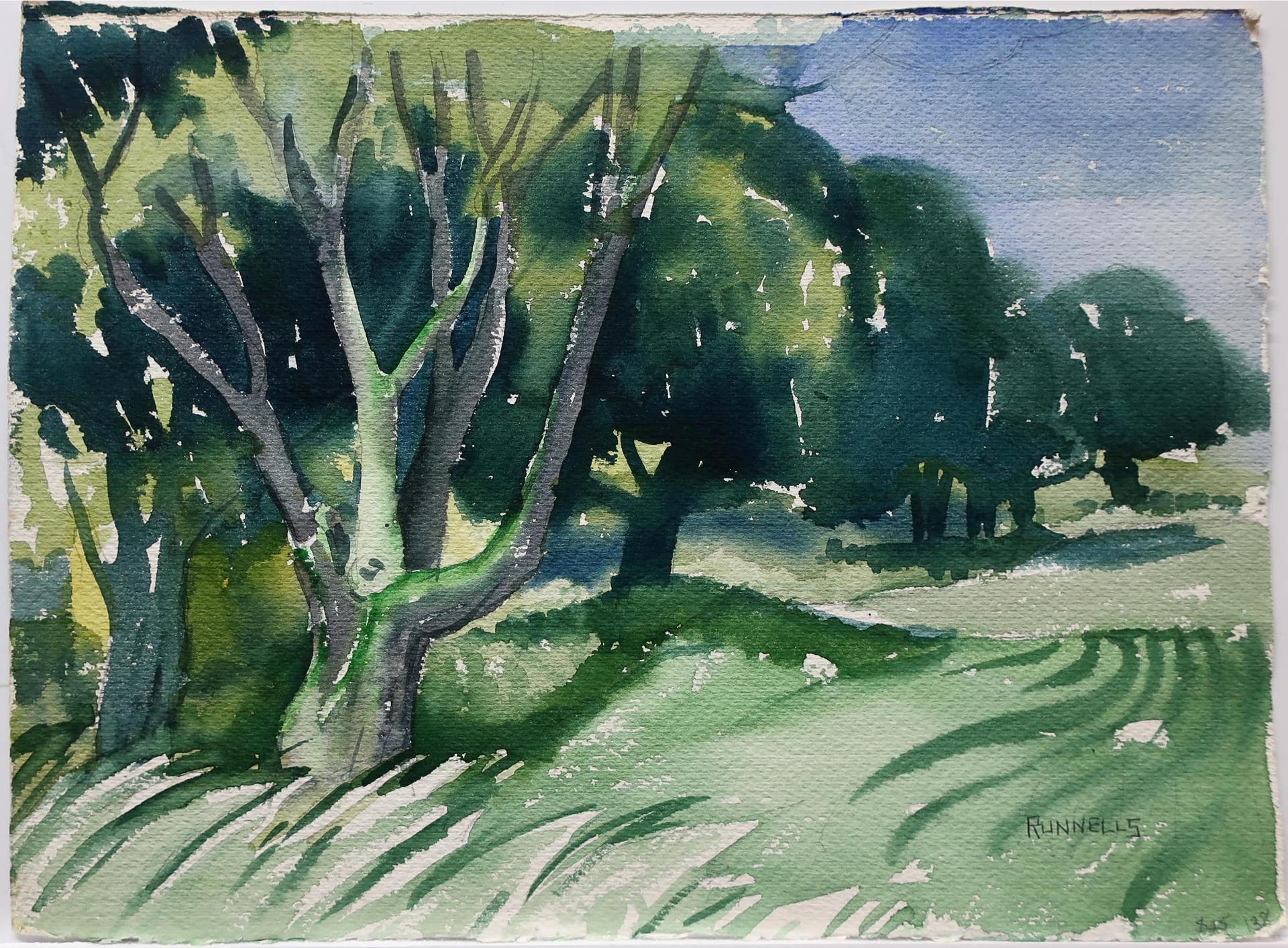 Percy Runnells (1920) - Summer Landscape (House On Irvine River, Salem )