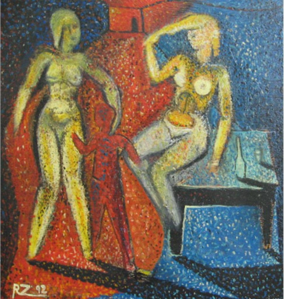 Ruben Zellermayer (1949) - Two Nudes With Young Child
