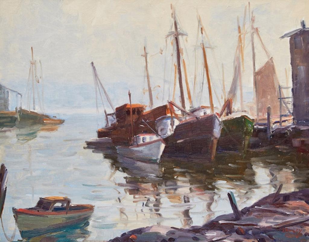 John Douglas Lawley (1906-1971) - Misty Morning in the Harbour