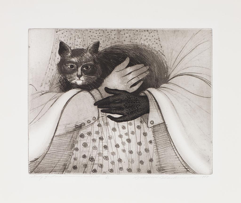 David Lloyd Blackwood (1941-2022) - Study for Lone Mummer with Cat