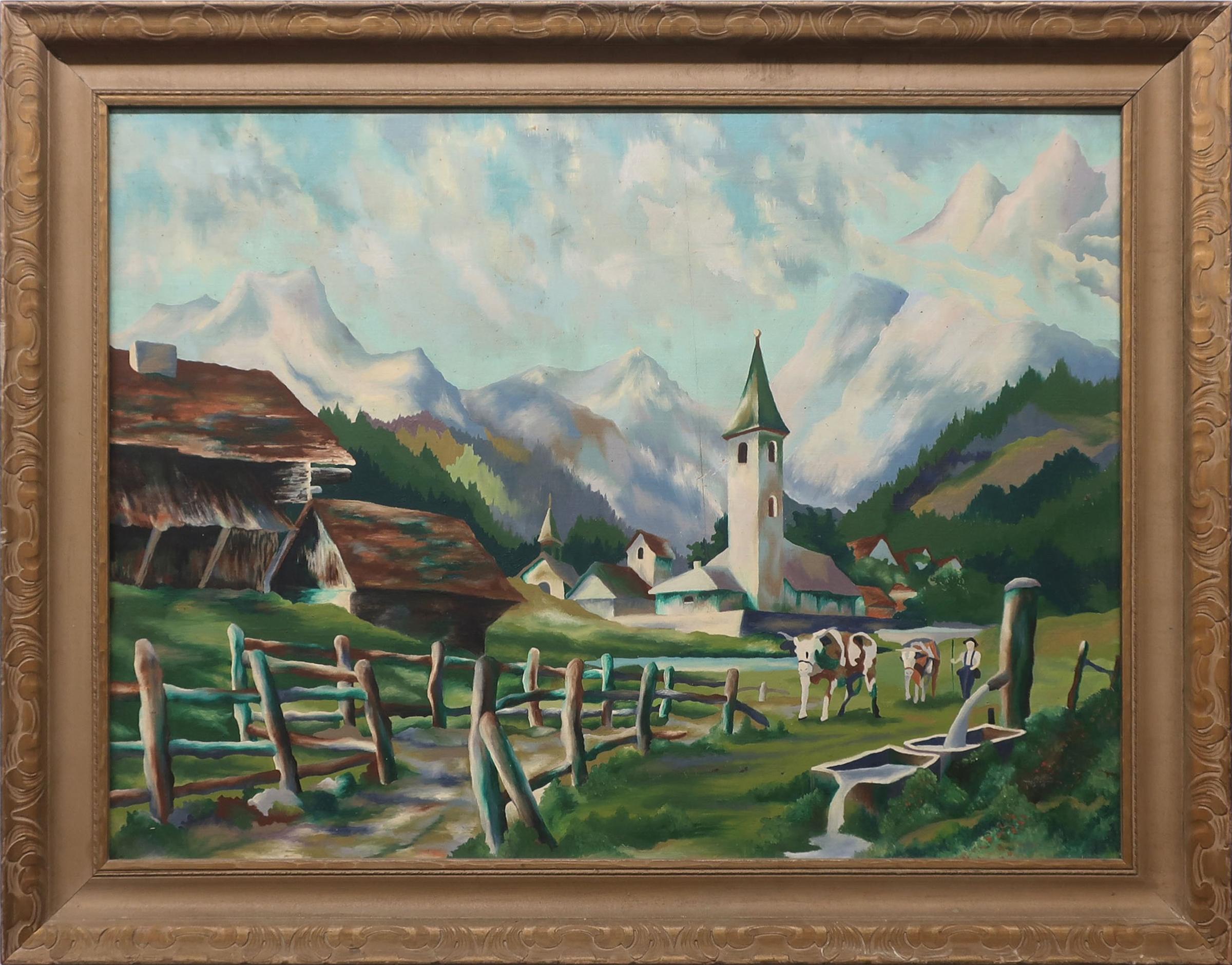 W. Myron Angus (1926-2004) - Untitled (Alpine Village)