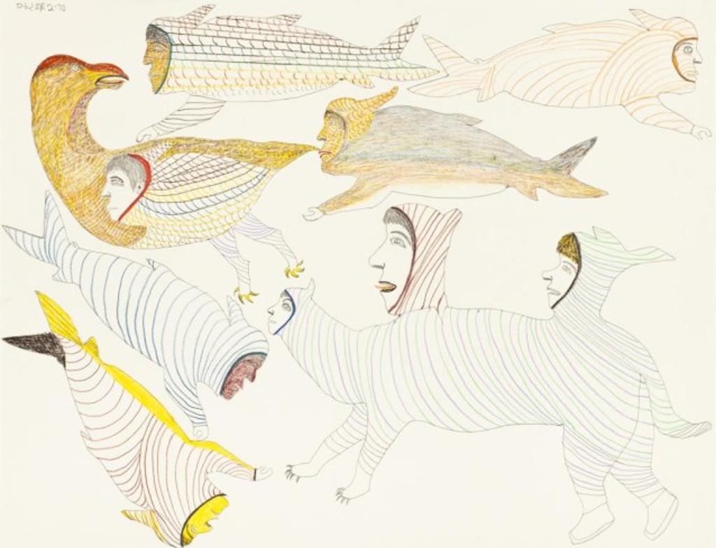 Mark Uqayuittuq (1925-1984) - Untitled (transforming animals & people)