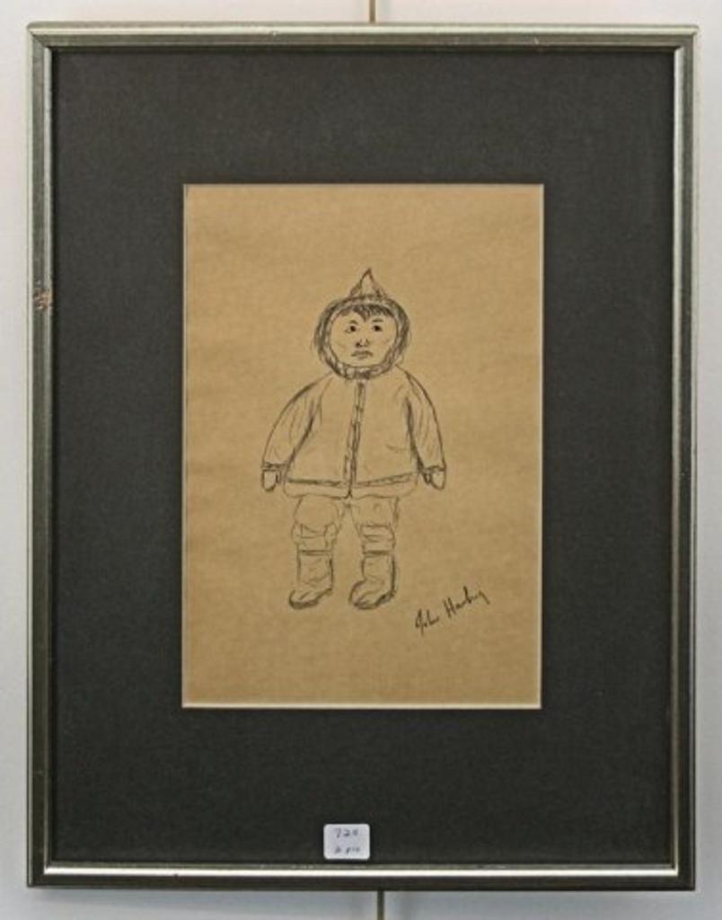 John Harding (1777-1846) - 2 charcoal drawings of Inuit figures in tan papers, one dated 1969,