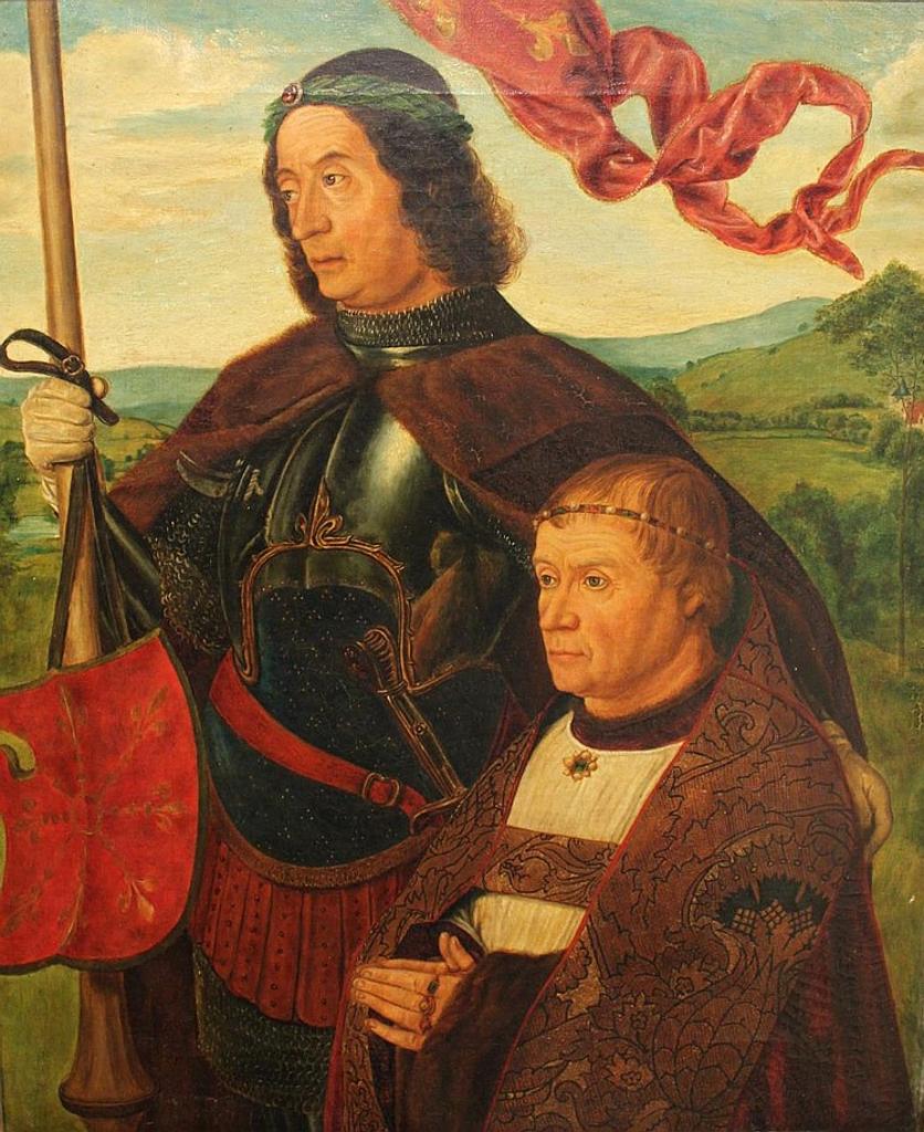 Continental School - Portrait of a Knight and a Priest