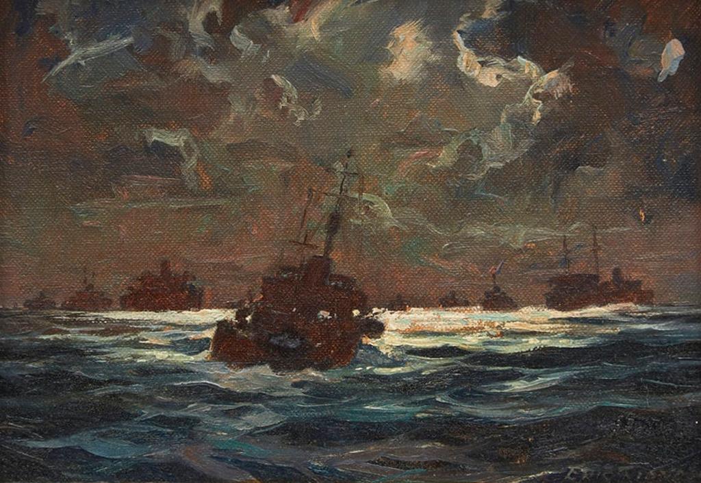 Eric J.B. Riordon (1906-1948) - Moonlight - Convoy