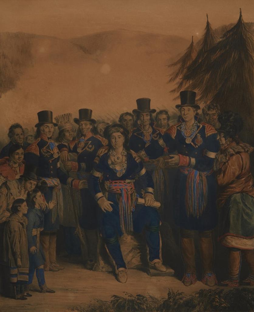 Henry D Thielcke (1787-1874) - The Presentation of a Newly Elected Chief of the Huron Tribe, Canada