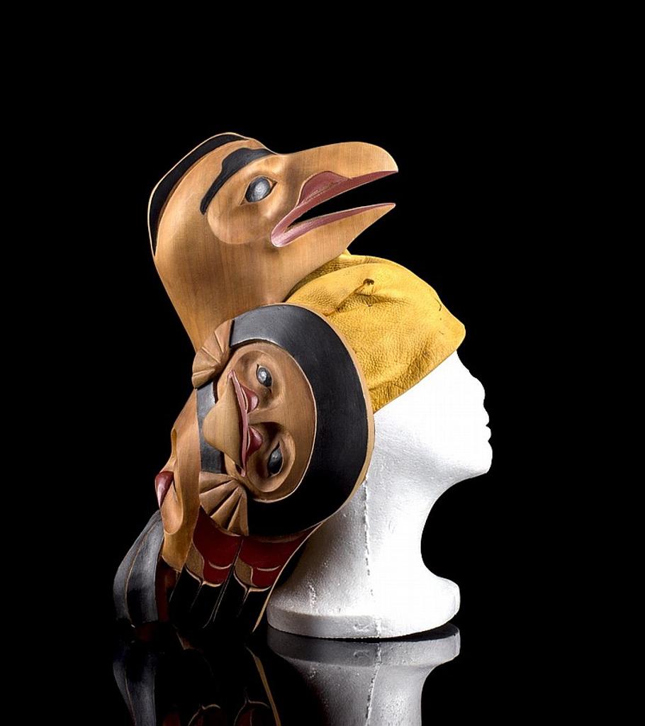 James H. Lewis - a carved and polychromed head piece