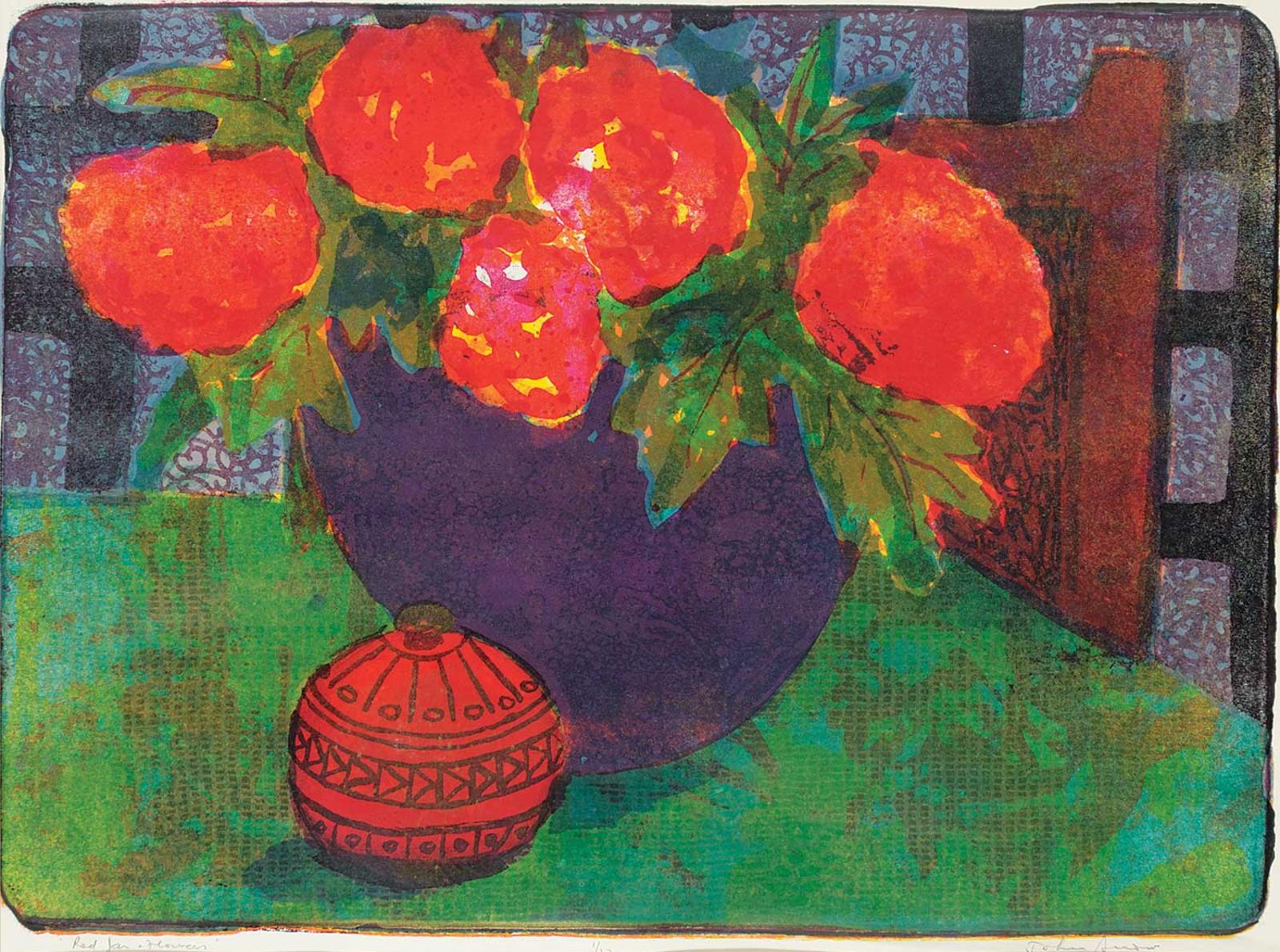 John Harold Thomas Snow (1911-2004) - Red Jar and Flowers  #1/22