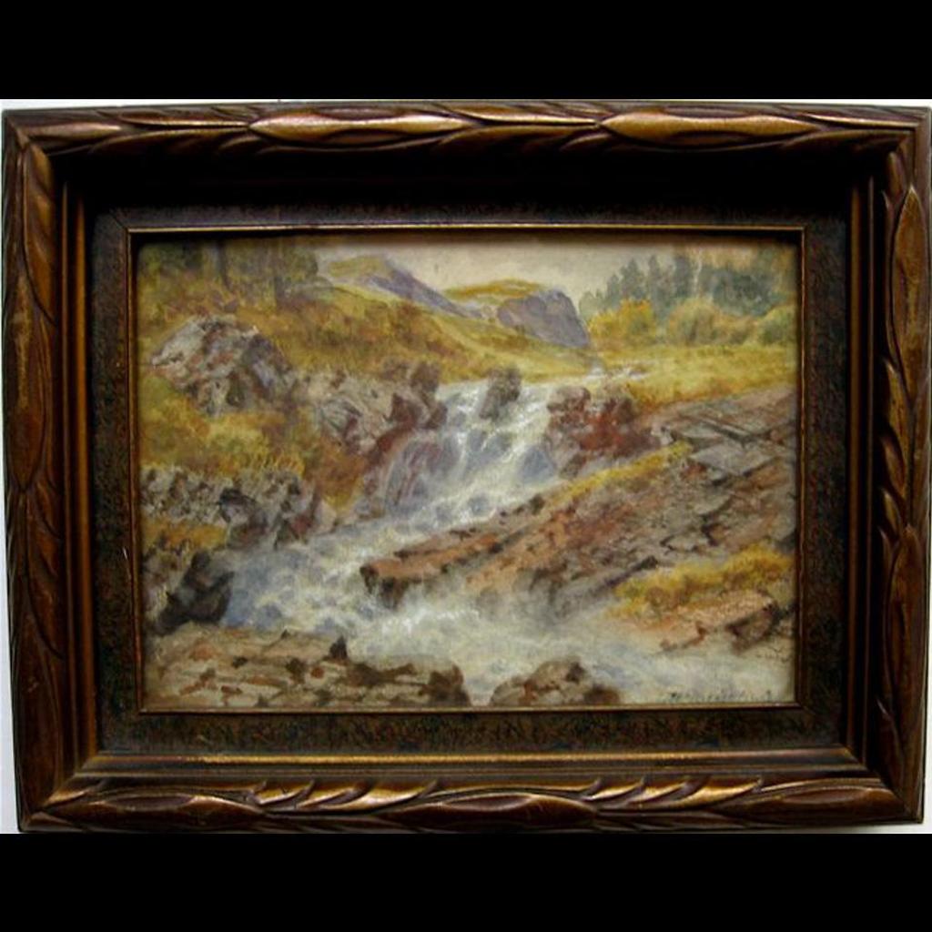 Thomas Mower Martin (1838-1934) - Waterfall Study; Autumn Landscape