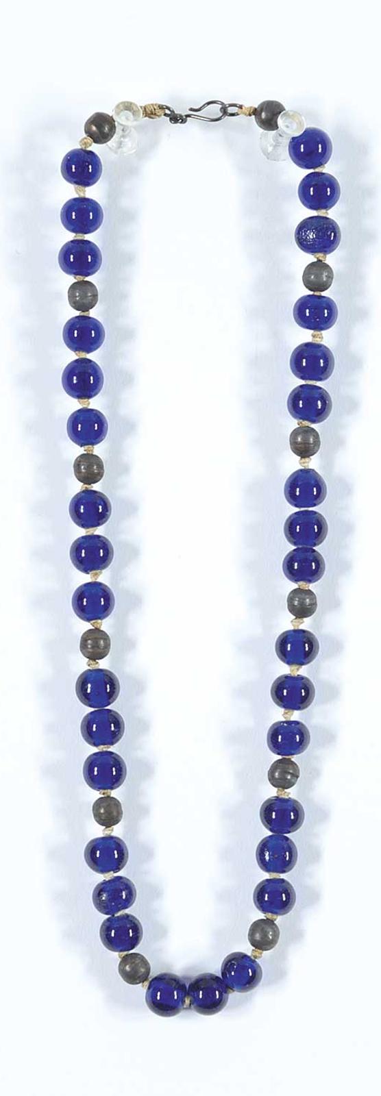 First Nations Basket School - Child's Blue Bead Necklace
