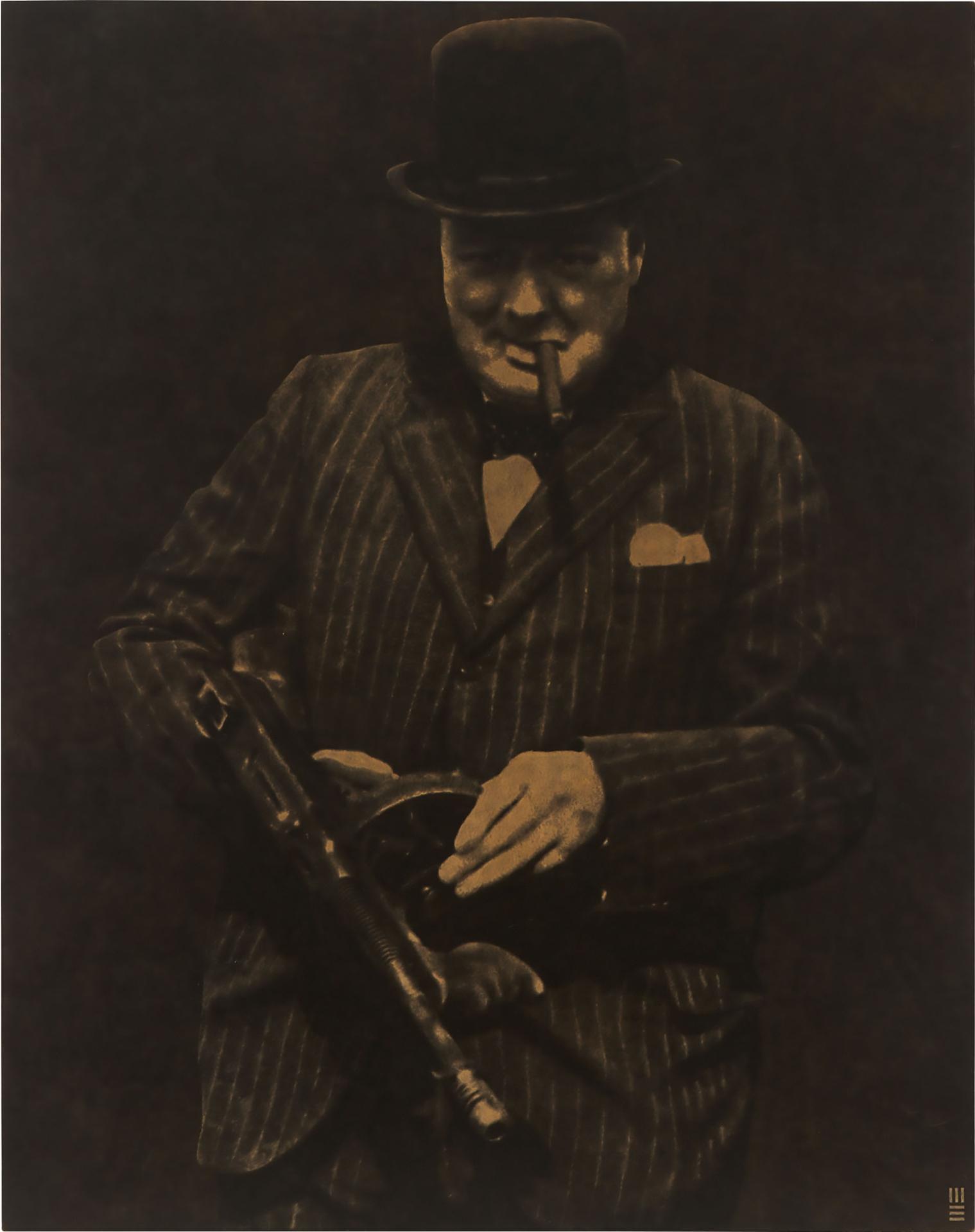 Mark Evans - Sir Winston Churchill With Tommy Gun