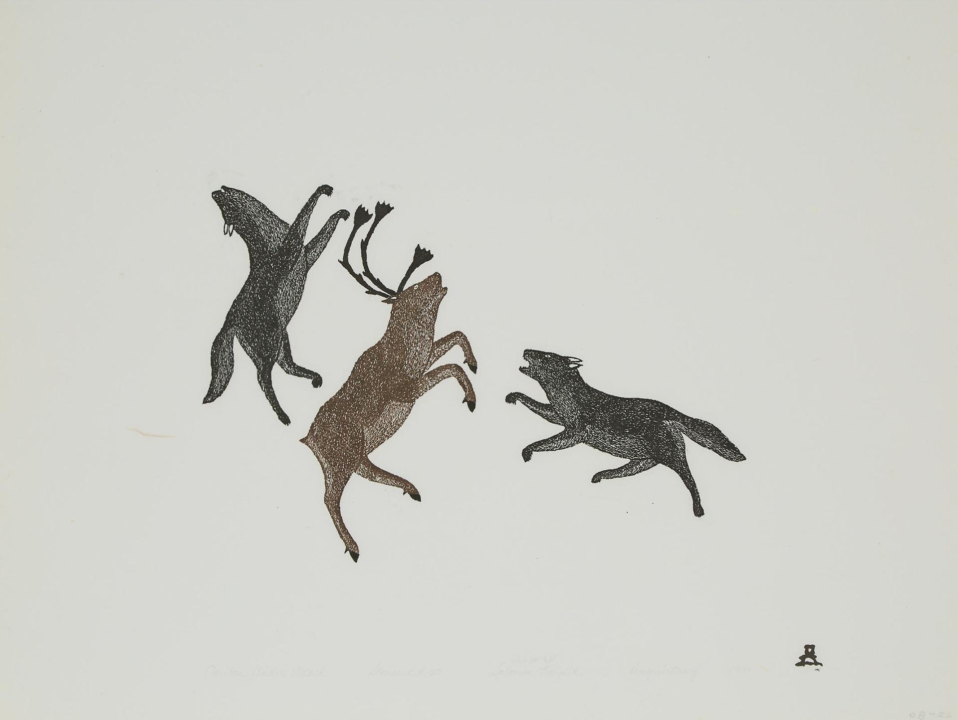 Solomon Karpik (1947-1989) - Caribou Under Attack